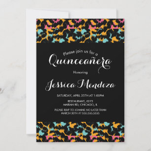 Tierdruck Quinceañera Sweet 16 Einladung