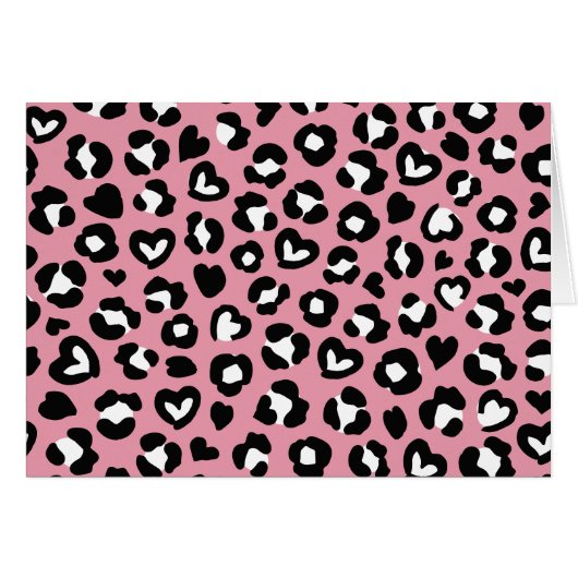 Tierdruck, rosa Leopard, Geparden, Herz (Vorderseite (Horizontal))