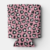 Tierdruck, rosa Leopard, Geparden, Herz Dosenkühler (Rückseite)