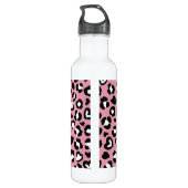 Tierdruck, rosa Leopard, Geparden, Herz Edelstahlflasche (Rückseite)