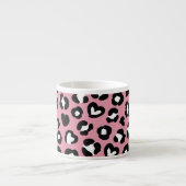 Tierdruck, rosa Leopard, Geparden, Herz Espressotasse (Vorderseite)