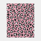 Tierdruck, rosa Leopard, Geparden, Herz Fleecedecke (Vorderseite)