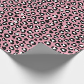 Tierdruck, rosa Leopard, Geparden, Herz Geschenkpapier (Ecke)