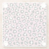Tierdruck, rosa Leopard, Geparden, Herz Glasuntersetzer (Rückseite)