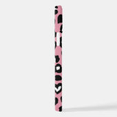 Tierdruck, rosa Leopard, Geparden, Herz iPhone Hülle (Rechte Seite)
