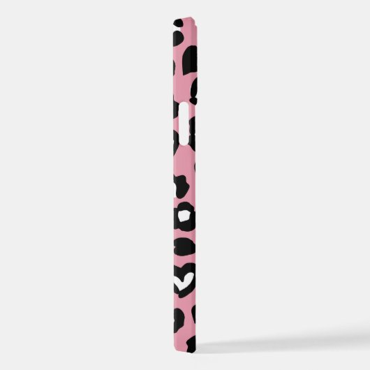 Tierdruck, rosa Leopard, Geparden, Herz iPhone Hülle (Rechte Seite)