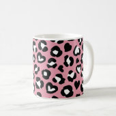 Tierdruck, rosa Leopard, Geparden, Herz Kaffeetasse (VorderseiteRechts)