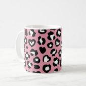 Tierdruck, rosa Leopard, Geparden, Herz Kaffeetasse (Vorderseite Links)