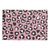 Tierdruck, rosa Leopard, Geparden, Herz Kissenbezug (Rückseite)