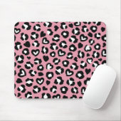 Tierdruck, rosa Leopard, Geparden, Herz Mousepad (Mit Mouse)
