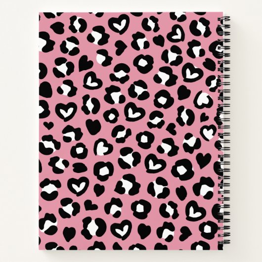 Tierdruck, rosa Leopard, Geparden, Herz Notizblock (Rückseite)