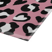 Tierdruck, rosa Leopard, Geparden, Herz Schneidebrett (Ecke)
