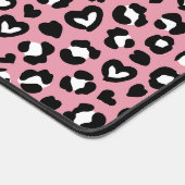 Tierdruck, rosa Leopard, Geparden, Herz Schreibtischunterlage (Ecke)