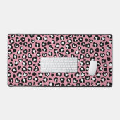 Tierdruck, rosa Leopard, Geparden, Herz Schreibtischunterlage (Tastatur & Maus)