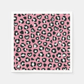 Tierdruck, rosa Leopard, Geparden, Herz Serviette (Vorderseite)
