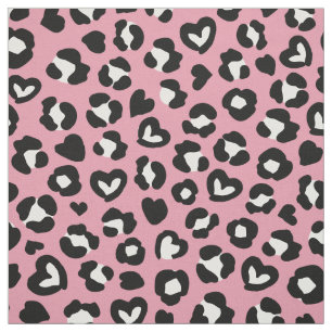 Tierdruck, rosa Leopard, Geparden, Herz Stoff