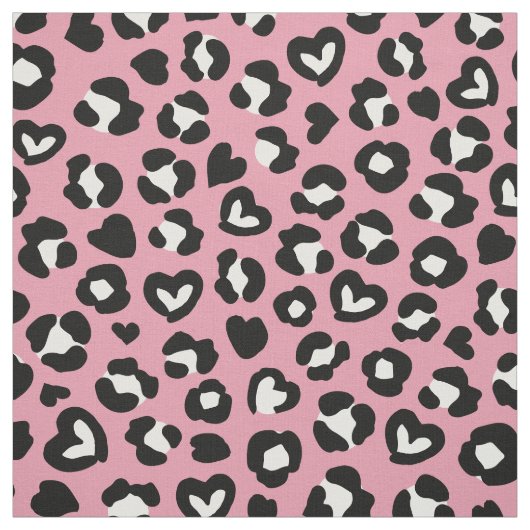 Tierdruck, rosa Leopard, Geparden, Herz Stoff (Muster)