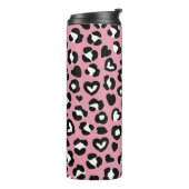 Tierdruck, rosa Leopard, Geparden, Herz Thermosbecher (Nach links gedreht)