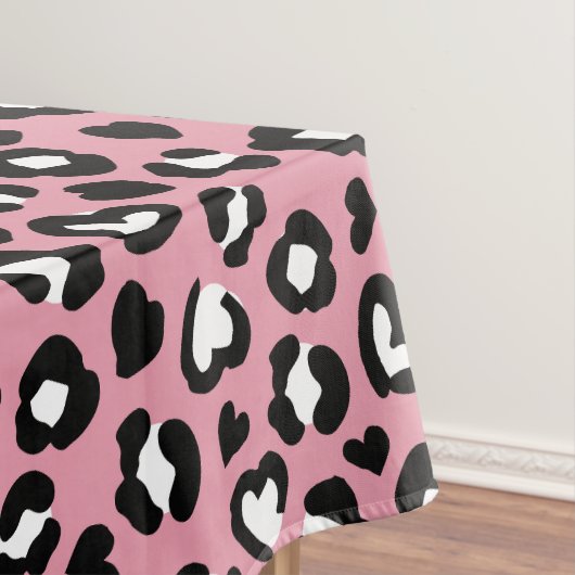 Tierdruck, rosa Leopard, Geparden, Herz Tischdecke (Beispiel)