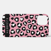 Tierdruck, rosa Leopard, Herz, Ihr Name Case-Mate iPhone Hülle (Rückseite (Horizontal))