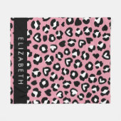 Tierdruck, rosa Leopard, Herz, Ihr Name Fleecedecke (Vorderseite (Horizontal))