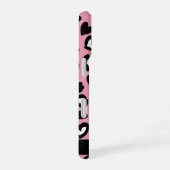 Tierdruck, rosa Leopard, Herz, Ihr Name iPhone 16 Hülle (Rechte Seite)