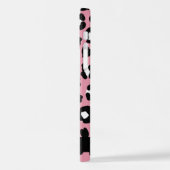 Tierdruck, rosa Leopard, Herz, Ihr Name iPhone Hülle (Linke Seite)