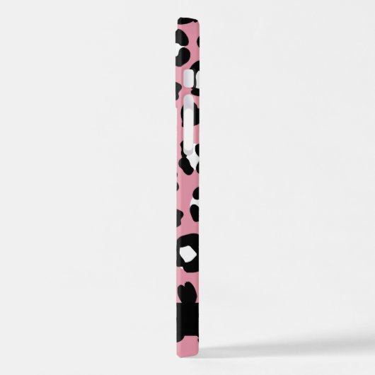Tierdruck, rosa Leopard, Herz, Ihr Name iPhone Hülle (Linke Seite)