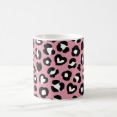Tierdruck, rosa Leopard, Herz, Ihr Name Kaffeetasse (Mittel)