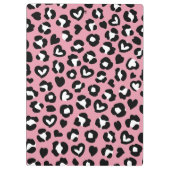 Tierdruck, rosa Leopard, Herz, Ihr Name Klemmbrett (Rückseite)