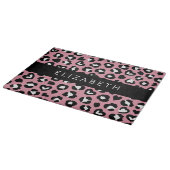 Tierdruck, rosa Leopard, Herz, Ihr Name Schneidebrett (Ecke)