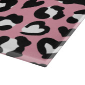 Tierdruck, rosa Leopard, Herz, Ihr Name Schneidebrett (Ecke)