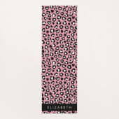 Tierdruck, rosa Leopard, Herz, Ihr Name Yogamatte (Rückseite)
