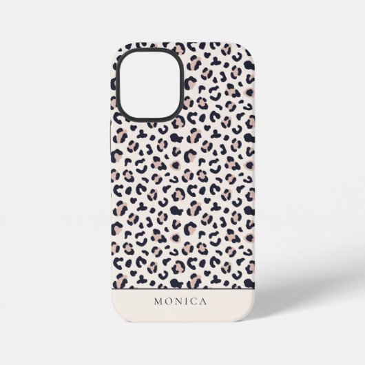 Tierdruck rosa Monogramm iPhone Hülle (Rückseite)
