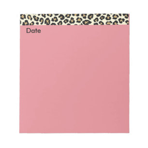 Tierdruck-Rosa-Notizblock mit Datum Notizblock