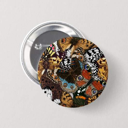 Tierdruck. Schmetterlingsflügel. Button (Vorne & Hinten)