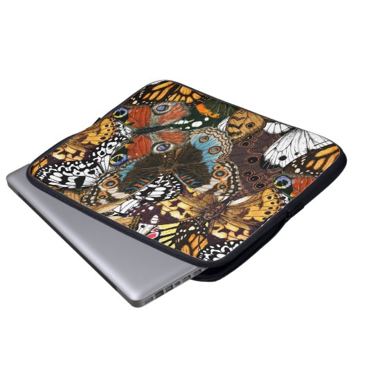 Tierdruck. Schmetterlingsflügel. Laptopschutzhülle (Vorne Knopf)