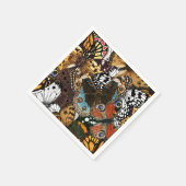 Tierdruck. Schmetterlingsflügel. Serviette (Ecke)