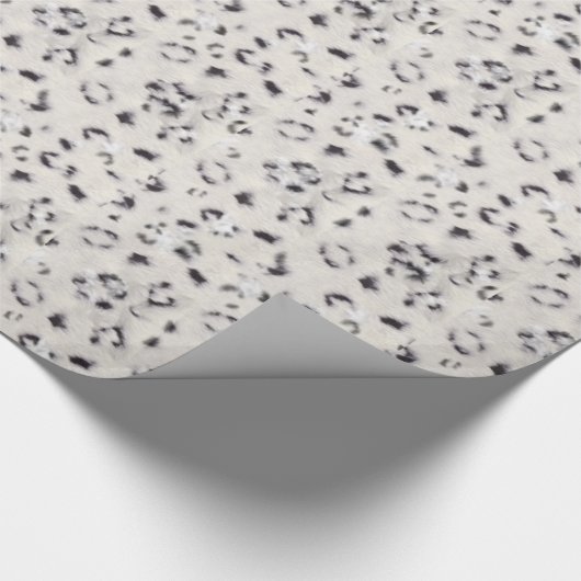 Tierdruck SCHNEE-LEOPARD Geschenkpapier (Ecke)