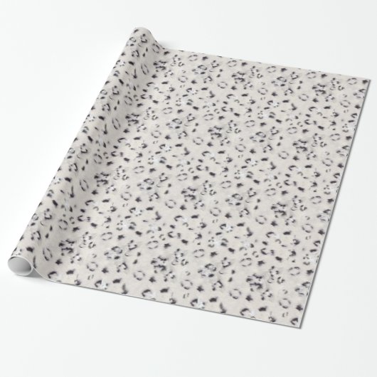 Tierdruck SCHNEE-LEOPARD Geschenkpapier (Ungerollt)