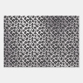 Tierdruck Schwarz-weißer Silbersafari Geschenkpapier Set (Vorderseite 2)
