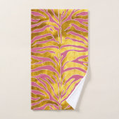 Tierdruck, Tigerstreifen in Gold, rot, weiß Badhandtuch Set (Handtuch)