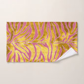 Tierdruck, Tigerstreifen in Gold, rot, weiß Badhandtuch Set (Handtuch)