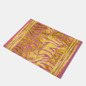 Tierdruck, Tigerstreifen in Gold, rot, weiß Fußmatte (Schrägansicht)