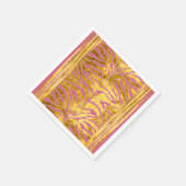 Tierdruck, Tigerstreifen in Gold, rot, weiß Serviette (Ecke)