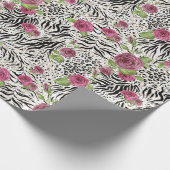 Tierdruck und Rose Geschenkpapier (Ecke)