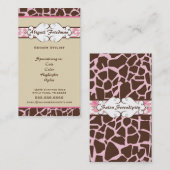 Tierdruck-Visitenkarte: Rosa Visitenkarte (Vorne/Hinten)