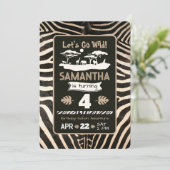 Tierdruck Zebra Geburtstag Einladung (Stehend Vorderseite)