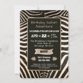 Tierdruck Zebra Geburtstag Einladung (Rückseite)