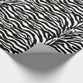 Tierdruck, Zebra in Schwarz und Weiß Geschenkpapier (Ecke)